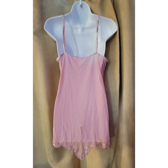 Pink Medium Sequined Strap Top with Handkerchief Bottom - Picture 4 of 6